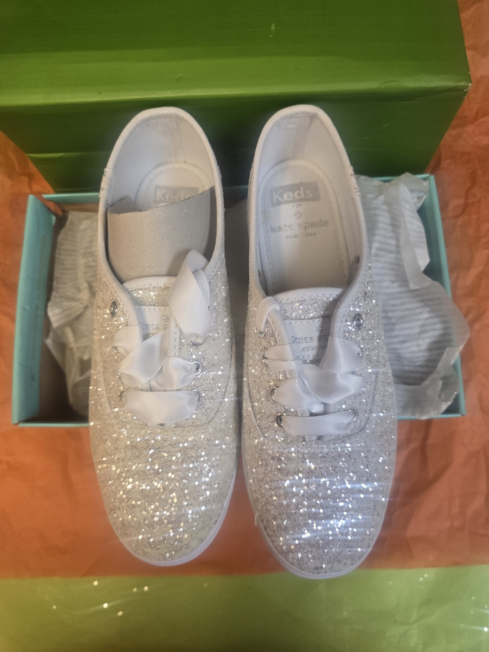 kate spade New York X Keds Champion Sneakers White / Champagne Glitter 5.5
